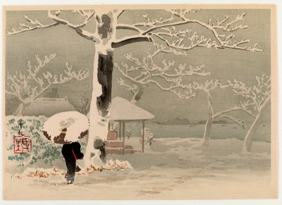 Neve al fiume Sumida, c.1930s da Kobayashi Kiyochika